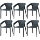 Contemporary Style Dining Room Plastic Arm Chair Multicolor Stacking Dining Chair Black 6 Piece Set Clearhalo ' kitchen&dining_furn' 'Dining Chairs' 'Dining Tables & Seating' 'dining_chair' 'furn' 'furn_dining_chair' 'Furniture' 'furniture_dining_chair' 'Kitchen & Dining Furniture' 'kitchen' 3574112