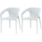 Contemporary Style Dining Room Plastic Arm Chair Multicolor Stacking Dining Chair White 2 Piece Set Clearhalo ' kitchen&dining_furn' 'Dining Chairs' 'Dining Tables & Seating' 'dining_chair' 'furn' 'furn_dining_chair' 'Furniture' 'furniture_dining_chair' 'Kitchen & Dining Furniture' 'kitchen' 3574113