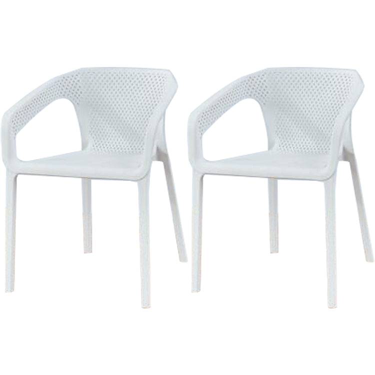 Contemporary Style Dining Room Plastic Arm Chair Multicolor Stacking Dining Chair White 2 Piece Set Clearhalo ' kitchen&dining_furn' 'Dining Chairs' 'Dining Tables & Seating' 'dining_chair' 'furn' 'furn_dining_chair' 'Furniture' 'furniture_dining_chair' 'Kitchen & Dining Furniture' 'kitchen' 3574113