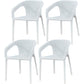 Contemporary Style Dining Room Plastic Arm Chair Multicolor Stacking Dining Chair White 4 Piece Set Clearhalo ' kitchen&dining_furn' 'Dining Chairs' 'Dining Tables & Seating' 'dining_chair' 'furn' 'furn_dining_chair' 'Furniture' 'furniture_dining_chair' 'Kitchen & Dining Furniture' 'kitchen' 3574114