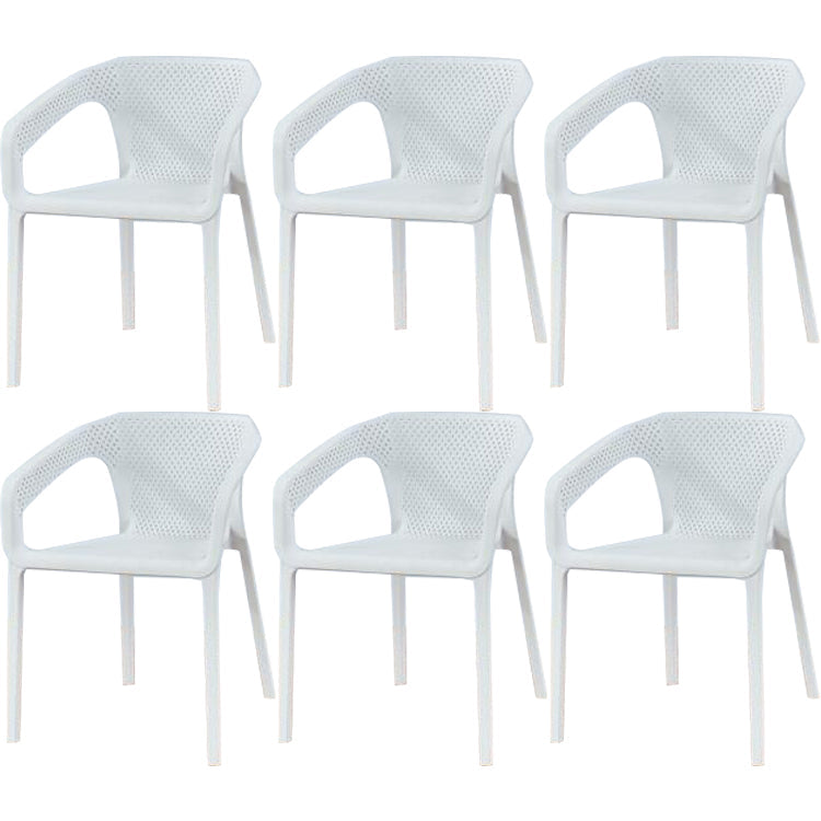 Contemporary Style Dining Room Plastic Arm Chair Multicolor Stacking Dining Chair White 6 Piece Set Clearhalo ' kitchen&dining_furn' 'Dining Chairs' 'Dining Tables & Seating' 'dining_chair' 'furn' 'furn_dining_chair' 'Furniture' 'furniture_dining_chair' 'Kitchen & Dining Furniture' 'kitchen' 3574115