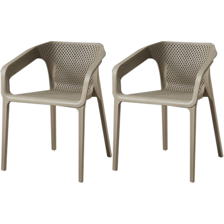 Contemporary Style Dining Room Plastic Arm Chair Multicolor Stacking Dining Chair Light Gray 2 Piece Set Clearhalo ' kitchen&dining_furn' 'Dining Chairs' 'Dining Tables & Seating' 'dining_chair' 'furn' 'furn_dining_chair' 'Furniture' 'furniture_dining_chair' 'Kitchen & Dining Furniture' 'kitchen' 3574116