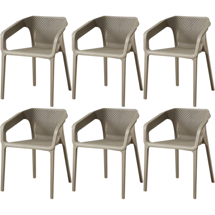 Contemporary Style Dining Room Plastic Arm Chair Multicolor Stacking Dining Chair Light Gray 6 Piece Set Clearhalo ' kitchen&dining_furn' 'Dining Chairs' 'Dining Tables & Seating' 'dining_chair' 'furn' 'furn_dining_chair' 'Furniture' 'furniture_dining_chair' 'Kitchen & Dining Furniture' 'kitchen' 3574118