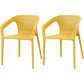 Contemporary Style Dining Room Plastic Arm Chair Multicolor Stacking Dining Chair Yellow 2 Piece Set Clearhalo ' kitchen&dining_furn' 'Dining Chairs' 'Dining Tables & Seating' 'dining_chair' 'furn' 'furn_dining_chair' 'Furniture' 'furniture_dining_chair' 'Kitchen & Dining Furniture' 'kitchen' 3574119