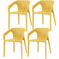 Contemporary Style Dining Room Plastic Arm Chair Multicolor Stacking Dining Chair Yellow 4 Piece Set Clearhalo ' kitchen&dining_furn' 'Dining Chairs' 'Dining Tables & Seating' 'dining_chair' 'furn' 'furn_dining_chair' 'Furniture' 'furniture_dining_chair' 'Kitchen & Dining Furniture' 'kitchen' 3574120