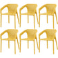 Contemporary Style Dining Room Plastic Arm Chair Multicolor Stacking Dining Chair Yellow 6 Piece Set Clearhalo ' kitchen&dining_furn' 'Dining Chairs' 'Dining Tables & Seating' 'dining_chair' 'furn' 'furn_dining_chair' 'Furniture' 'furniture_dining_chair' 'Kitchen & Dining Furniture' 'kitchen' 3574121