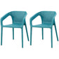 Contemporary Style Dining Room Plastic Arm Chair Multicolor Stacking Dining Chair Dark Blue 2 Piece Set Clearhalo ' kitchen&dining_furn' 'Dining Chairs' 'Dining Tables & Seating' 'dining_chair' 'furn' 'furn_dining_chair' 'Furniture' 'furniture_dining_chair' 'Kitchen & Dining Furniture' 'kitchen' 3574122