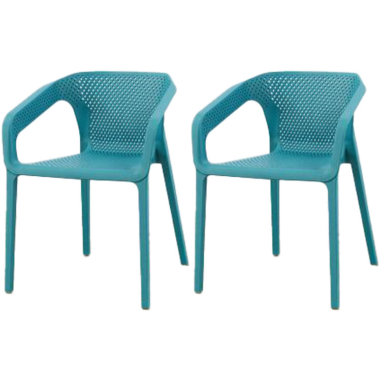 Contemporary Style Dining Room Plastic Arm Chair Multicolor Stacking Dining Chair Dark Blue 2 Piece Set Clearhalo ' kitchen&dining_furn' 'Dining Chairs' 'Dining Tables & Seating' 'dining_chair' 'furn' 'furn_dining_chair' 'Furniture' 'furniture_dining_chair' 'Kitchen & Dining Furniture' 'kitchen' 3574122