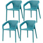 Contemporary Style Dining Room Plastic Arm Chair Multicolor Stacking Dining Chair Dark Blue 4 Piece Set Clearhalo ' kitchen&dining_furn' 'Dining Chairs' 'Dining Tables & Seating' 'dining_chair' 'furn' 'furn_dining_chair' 'Furniture' 'furniture_dining_chair' 'Kitchen & Dining Furniture' 'kitchen' 3574123