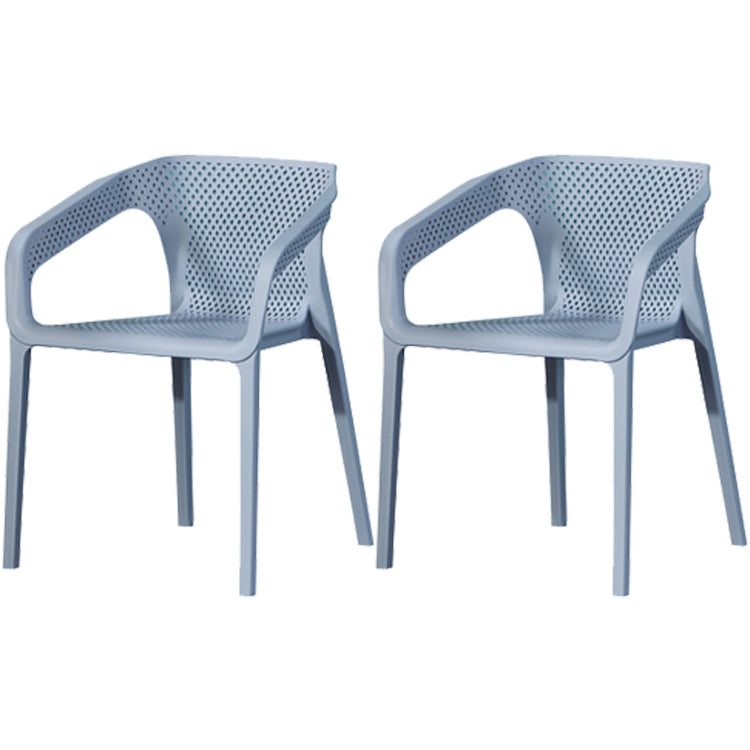 Contemporary Style Dining Room Plastic Arm Chair Multicolor Stacking Dining Chair Gray Blue 2 Piece Set Clearhalo ' kitchen&dining_furn' 'Dining Chairs' 'Dining Tables & Seating' 'dining_chair' 'furn' 'furn_dining_chair' 'Furniture' 'furniture_dining_chair' 'Kitchen & Dining Furniture' 'kitchen' 3574125
