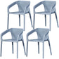 Contemporary Style Dining Room Plastic Arm Chair Multicolor Stacking Dining Chair Gray Blue 4 Piece Set Clearhalo ' kitchen&dining_furn' 'Dining Chairs' 'Dining Tables & Seating' 'dining_chair' 'furn' 'furn_dining_chair' 'Furniture' 'furniture_dining_chair' 'Kitchen & Dining Furniture' 'kitchen' 3574126