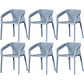 Contemporary Style Dining Room Plastic Arm Chair Multicolor Stacking Dining Chair Gray Blue 6 Piece Set Clearhalo ' kitchen&dining_furn' 'Dining Chairs' 'Dining Tables & Seating' 'dining_chair' 'furn' 'furn_dining_chair' 'Furniture' 'furniture_dining_chair' 'Kitchen & Dining Furniture' 'kitchen' 3574127