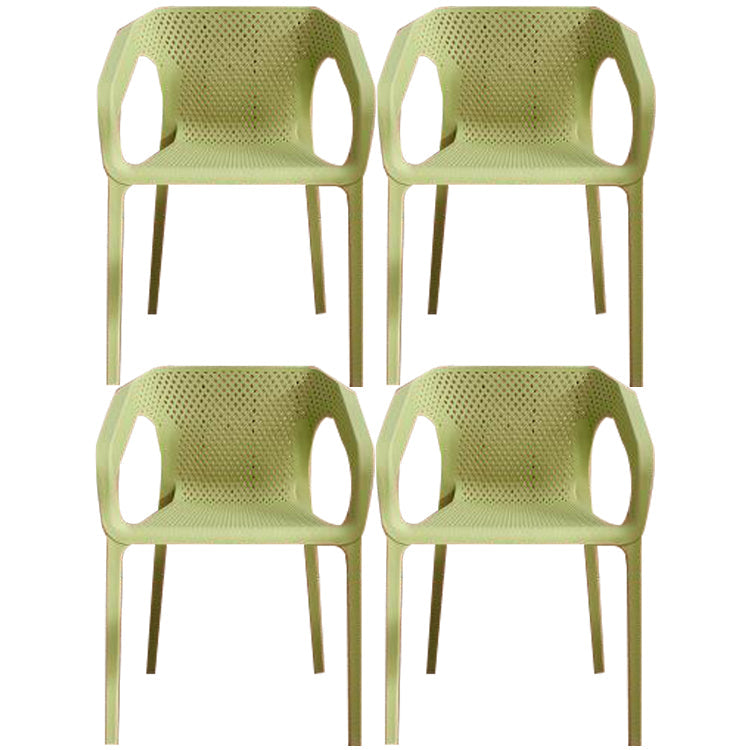 Contemporary Style Dining Room Plastic Arm Chair Multicolor Stacking Dining Chair Light Green 4 Piece Set Clearhalo ' kitchen&dining_furn' 'Dining Chairs' 'Dining Tables & Seating' 'dining_chair' 'furn' 'furn_dining_chair' 'Furniture' 'furniture_dining_chair' 'Kitchen & Dining Furniture' 'kitchen' 3574129