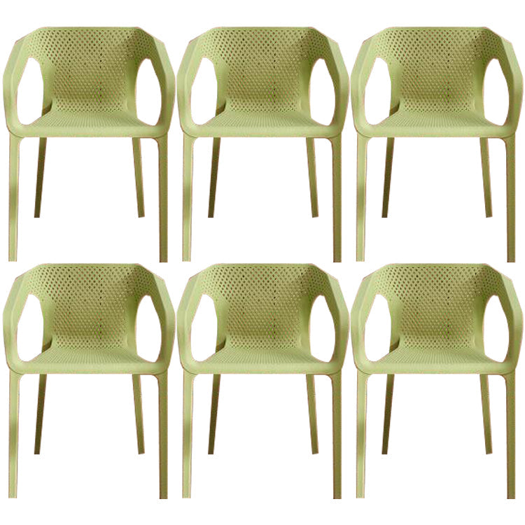 Contemporary Style Dining Room Plastic Arm Chair Multicolor Stacking Dining Chair Light Green 6 Piece Set Clearhalo ' kitchen&dining_furn' 'Dining Chairs' 'Dining Tables & Seating' 'dining_chair' 'furn' 'furn_dining_chair' 'Furniture' 'furniture_dining_chair' 'Kitchen & Dining Furniture' 'kitchen' 3574130