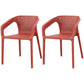 Contemporary Style Dining Room Plastic Arm Chair Multicolor Stacking Dining Chair Burgundy 2 Piece Set Clearhalo ' kitchen&dining_furn' 'Dining Chairs' 'Dining Tables & Seating' 'dining_chair' 'furn' 'furn_dining_chair' 'Furniture' 'furniture_dining_chair' 'Kitchen & Dining Furniture' 'kitchen' 3574131