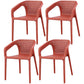 Contemporary Style Dining Room Plastic Arm Chair Multicolor Stacking Dining Chair Burgundy 4 Piece Set Clearhalo ' kitchen&dining_furn' 'Dining Chairs' 'Dining Tables & Seating' 'dining_chair' 'furn' 'furn_dining_chair' 'Furniture' 'furniture_dining_chair' 'Kitchen & Dining Furniture' 'kitchen' 3574132