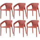 Contemporary Style Dining Room Plastic Arm Chair Multicolor Stacking Dining Chair Burgundy 6 Piece Set Clearhalo ' kitchen&dining_furn' 'Dining Chairs' 'Dining Tables & Seating' 'dining_chair' 'furn' 'furn_dining_chair' 'Furniture' 'furniture_dining_chair' 'Kitchen & Dining Furniture' 'kitchen' 3574133