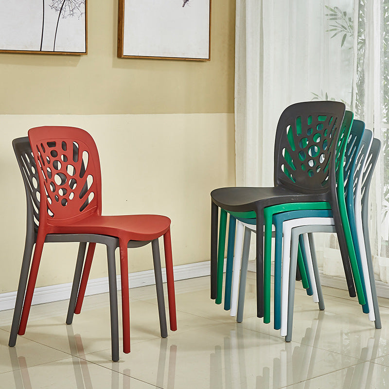 Glam Style Plastic Stackable Side Chair Matte Finish Dining Chair for Home Use Clearhalo ' kitchen&dining_furn' 'Dining Chairs' 'Dining Tables & Seating' 'dining_chair' 'furn' 'furn_dining_chair' 'Furniture' 'furniture_dining_chair' 'Kitchen & Dining Furniture' 'kitchen' 3574134