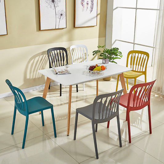 Glam Style Plastic Stackable Side Chair Matte Finish Dining Chair for Home Use Clearhalo ' kitchen&dining_furn' 'Dining Chairs' 'Dining Tables & Seating' 'dining_chair' 'furn' 'furn_dining_chair' 'Furniture' 'furniture_dining_chair' 'Kitchen & Dining Furniture' 'kitchen' 3574137