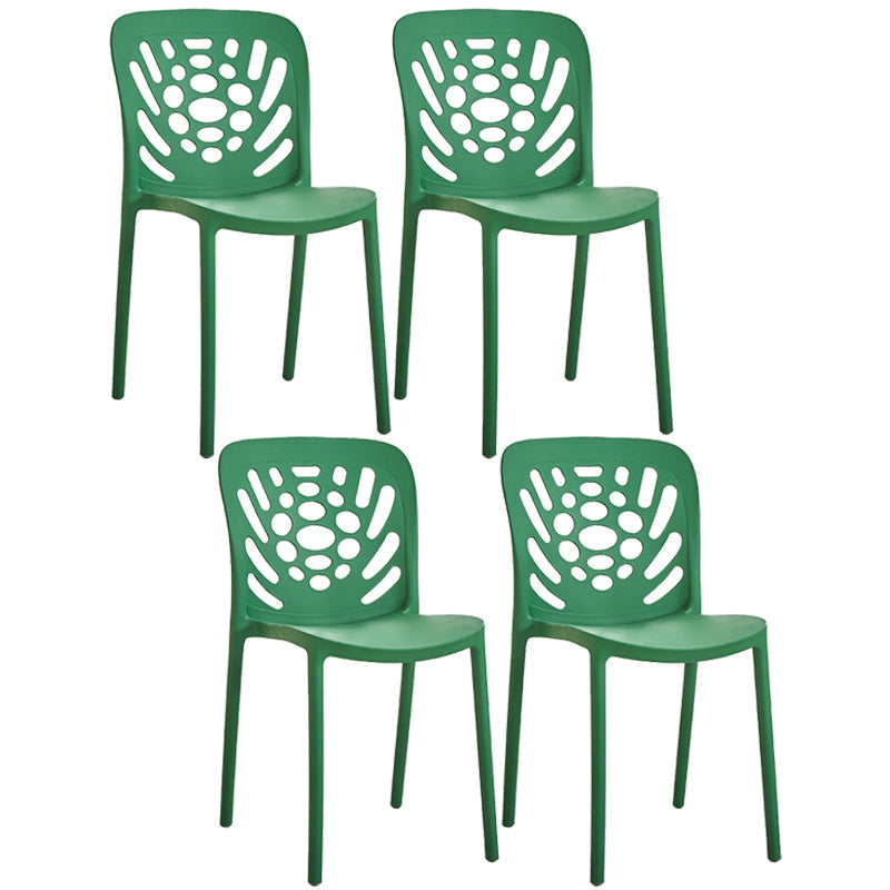 Glam Style Plastic Stackable Side Chair Matte Finish Dining Chair for Home Use Green Open 4 Piece Set Clearhalo ' kitchen&dining_furn' 'Dining Chairs' 'Dining Tables & Seating' 'dining_chair' 'furn' 'furn_dining_chair' 'Furniture' 'furniture_dining_chair' 'Kitchen & Dining Furniture' 'kitchen' 3574139