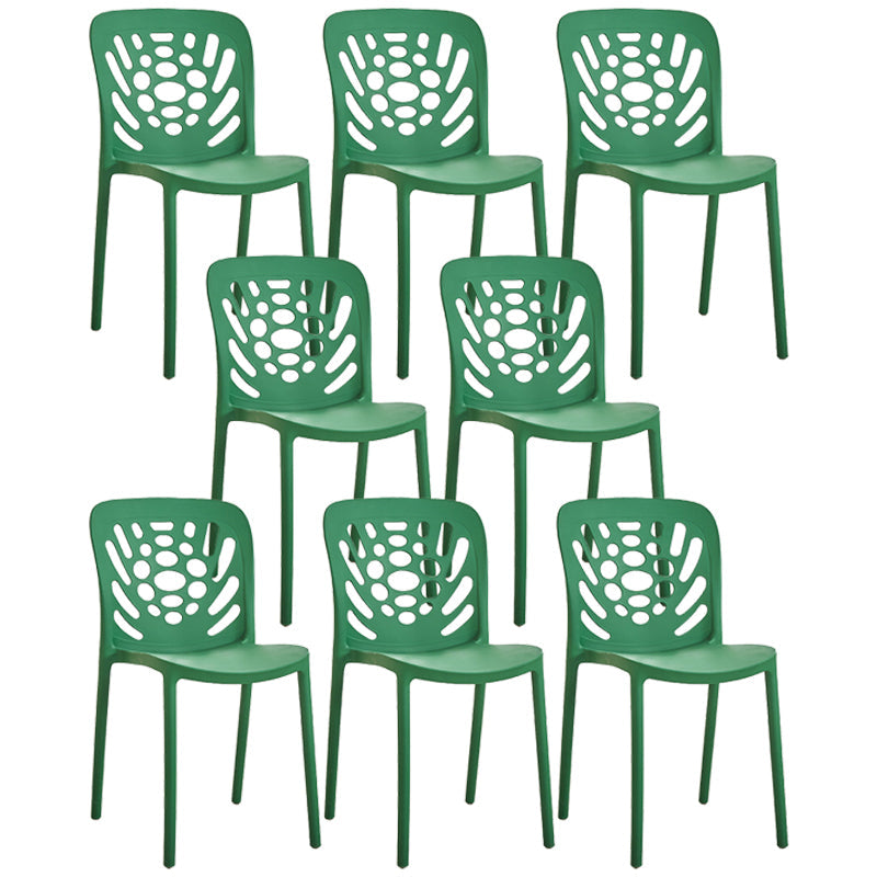 Glam Style Plastic Stackable Side Chair Matte Finish Dining Chair for Home Use Green Open 8 Piece Set Clearhalo ' kitchen&dining_furn' 'Dining Chairs' 'Dining Tables & Seating' 'dining_chair' 'furn' 'furn_dining_chair' 'Furniture' 'furniture_dining_chair' 'Kitchen & Dining Furniture' 'kitchen' 3574141