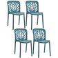 Glam Style Plastic Stackable Side Chair Matte Finish Dining Chair for Home Use Blue Open 4 Piece Set Clearhalo ' kitchen&dining_furn' 'Dining Chairs' 'Dining Tables & Seating' 'dining_chair' 'furn' 'furn_dining_chair' 'Furniture' 'furniture_dining_chair' 'Kitchen & Dining Furniture' 'kitchen' 3574143