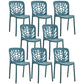 Glam Style Plastic Stackable Side Chair Matte Finish Dining Chair for Home Use Blue Open 8 Piece Set Clearhalo ' kitchen&dining_furn' 'Dining Chairs' 'Dining Tables & Seating' 'dining_chair' 'furn' 'furn_dining_chair' 'Furniture' 'furniture_dining_chair' 'Kitchen & Dining Furniture' 'kitchen' 3574144