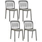 Glam Style Plastic Stackable Side Chair Matte Finish Dining Chair for Home Use Grey Slat Back 4 Piece Set Clearhalo ' kitchen&dining_furn' 'Dining Chairs' 'Dining Tables & Seating' 'dining_chair' 'furn' 'furn_dining_chair' 'Furniture' 'furniture_dining_chair' 'Kitchen & Dining Furniture' 'kitchen' 3574146