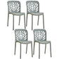 Glam Style Plastic Stackable Side Chair Matte Finish Dining Chair for Home Use Light Gray Open 4 Piece Set Clearhalo ' kitchen&dining_furn' 'Dining Chairs' 'Dining Tables & Seating' 'dining_chair' 'furn' 'furn_dining_chair' 'Furniture' 'furniture_dining_chair' 'Kitchen & Dining Furniture' 'kitchen' 3574148