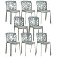 Glam Style Plastic Stackable Side Chair Matte Finish Dining Chair for Home Use Light Gray Open 8 Piece Set Clearhalo ' kitchen&dining_furn' 'Dining Chairs' 'Dining Tables & Seating' 'dining_chair' 'furn' 'furn_dining_chair' 'Furniture' 'furniture_dining_chair' 'Kitchen & Dining Furniture' 'kitchen' 3574149