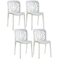 Glam Style Plastic Stackable Side Chair Matte Finish Dining Chair for Home Use White Open 4 Piece Set Clearhalo ' kitchen&dining_furn' 'Dining Chairs' 'Dining Tables & Seating' 'dining_chair' 'furn' 'furn_dining_chair' 'Furniture' 'furniture_dining_chair' 'Kitchen & Dining Furniture' 'kitchen' 3574150