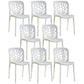 Glam Style Plastic Stackable Side Chair Matte Finish Dining Chair for Home Use White Open 8 Piece Set Clearhalo ' kitchen&dining_furn' 'Dining Chairs' 'Dining Tables & Seating' 'dining_chair' 'furn' 'furn_dining_chair' 'Furniture' 'furniture_dining_chair' 'Kitchen & Dining Furniture' 'kitchen' 3574151