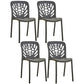 Glam Style Plastic Stackable Side Chair Matte Finish Dining Chair for Home Use Black Open 4 Piece Set Clearhalo ' kitchen&dining_furn' 'Dining Chairs' 'Dining Tables & Seating' 'dining_chair' 'furn' 'furn_dining_chair' 'Furniture' 'furniture_dining_chair' 'Kitchen & Dining Furniture' 'kitchen' 3574152