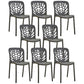Glam Style Plastic Stackable Side Chair Matte Finish Dining Chair for Home Use Black Open 8 Piece Set Clearhalo ' kitchen&dining_furn' 'Dining Chairs' 'Dining Tables & Seating' 'dining_chair' 'furn' 'furn_dining_chair' 'Furniture' 'furniture_dining_chair' 'Kitchen & Dining Furniture' 'kitchen' 3574153