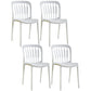 Glam Style Plastic Stackable Side Chair Matte Finish Dining Chair for Home Use White Slat Back 4 Piece Set Clearhalo ' kitchen&dining_furn' 'Dining Chairs' 'Dining Tables & Seating' 'dining_chair' 'furn' 'furn_dining_chair' 'Furniture' 'furniture_dining_chair' 'Kitchen & Dining Furniture' 'kitchen' 3574154
