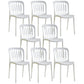 Glam Style Plastic Stackable Side Chair Matte Finish Dining Chair for Home Use White Slat Back 8 Piece Set Clearhalo ' kitchen&dining_furn' 'Dining Chairs' 'Dining Tables & Seating' 'dining_chair' 'furn' 'furn_dining_chair' 'Furniture' 'furniture_dining_chair' 'Kitchen & Dining Furniture' 'kitchen' 3574155