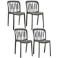Glam Style Plastic Stackable Side Chair Matte Finish Dining Chair for Home Use Black Slat Back 4 Piece Set Clearhalo ' kitchen&dining_furn' 'Dining Chairs' 'Dining Tables & Seating' 'dining_chair' 'furn' 'furn_dining_chair' 'Furniture' 'furniture_dining_chair' 'Kitchen & Dining Furniture' 'kitchen' 3574158