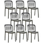 Glam Style Plastic Stackable Side Chair Matte Finish Dining Chair for Home Use Black Slat Back 8 Piece Set Clearhalo ' kitchen&dining_furn' 'Dining Chairs' 'Dining Tables & Seating' 'dining_chair' 'furn' 'furn_dining_chair' 'Furniture' 'furniture_dining_chair' 'Kitchen & Dining Furniture' 'kitchen' 3574159