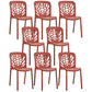 Glam Style Plastic Stackable Side Chair Matte Finish Dining Chair for Home Use Red Open 8 Piece Set Clearhalo ' kitchen&dining_furn' 'Dining Chairs' 'Dining Tables & Seating' 'dining_chair' 'furn' 'furn_dining_chair' 'Furniture' 'furniture_dining_chair' 'Kitchen & Dining Furniture' 'kitchen' 3574161
