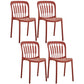 Glam Style Plastic Stackable Side Chair Matte Finish Dining Chair for Home Use Red Slat Back 4 Piece Set Clearhalo ' kitchen&dining_furn' 'Dining Chairs' 'Dining Tables & Seating' 'dining_chair' 'furn' 'furn_dining_chair' 'Furniture' 'furniture_dining_chair' 'Kitchen & Dining Furniture' 'kitchen' 3574162