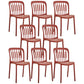Glam Style Plastic Stackable Side Chair Matte Finish Dining Chair for Home Use Red Slat Back 8 Piece Set Clearhalo ' kitchen&dining_furn' 'Dining Chairs' 'Dining Tables & Seating' 'dining_chair' 'furn' 'furn_dining_chair' 'Furniture' 'furniture_dining_chair' 'Kitchen & Dining Furniture' 'kitchen' 3574163