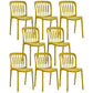 Glam Style Plastic Stackable Side Chair Matte Finish Dining Chair for Home Use Yellow Slat Back 8 Piece Set Clearhalo ' kitchen&dining_furn' 'Dining Chairs' 'Dining Tables & Seating' 'dining_chair' 'furn' 'furn_dining_chair' 'Furniture' 'furniture_dining_chair' 'Kitchen & Dining Furniture' 'kitchen' 3574167