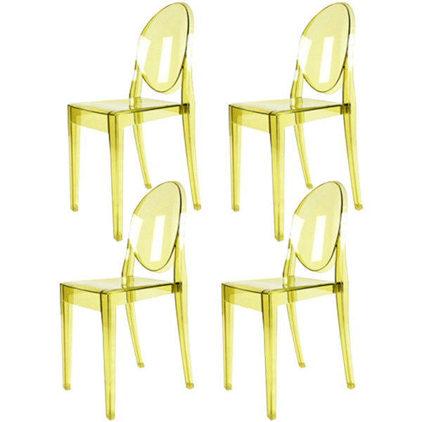 Plastic Chairs Modern Kitchen Side Chair of 13'' Wide Open Back Dining Side Chair Yellow 4 Piece Set Clearhalo ' kitchen&dining_furn' 'Dining Chairs' 'Dining Tables & Seating' 'dining_chair' 'furn' 'furn_dining_chair' 'Furniture' 'furniture_dining_chair' 'Kitchen & Dining Furniture' 'kitchen' 3574178