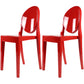 Plastic Chairs Modern Kitchen Side Chair of 13'' Wide Open Back Dining Side Chair Red 2 Piece Set Clearhalo ' kitchen&dining_furn' 'Dining Chairs' 'Dining Tables & Seating' 'dining_chair' 'furn' 'furn_dining_chair' 'Furniture' 'furniture_dining_chair' 'Kitchen & Dining Furniture' 'kitchen' 3574181
