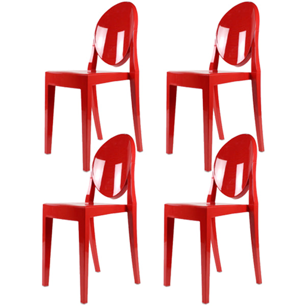 Plastic Chairs Modern Kitchen Side Chair of 13'' Wide Open Back Dining Side Chair Red 4 Piece Set Clearhalo ' kitchen&dining_furn' 'Dining Chairs' 'Dining Tables & Seating' 'dining_chair' 'furn' 'furn_dining_chair' 'Furniture' 'furniture_dining_chair' 'Kitchen & Dining Furniture' 'kitchen' 3574182