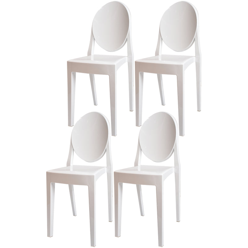 Plastic Chairs Modern Kitchen Side Chair of 13'' Wide Open Back Dining Side Chair White 4 Piece Set Clearhalo ' kitchen&dining_furn' 'Dining Chairs' 'Dining Tables & Seating' 'dining_chair' 'furn' 'furn_dining_chair' 'Furniture' 'furniture_dining_chair' 'Kitchen & Dining Furniture' 'kitchen' 3574185