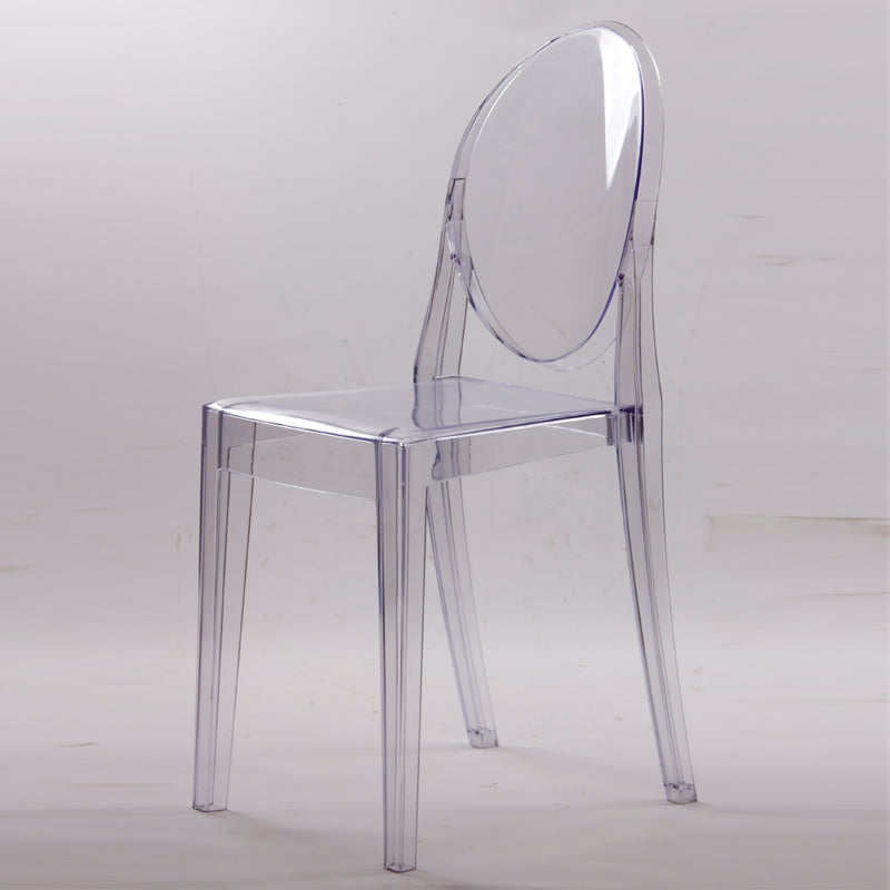 Plastic Chairs Modern Kitchen Side Chair of 13'' Wide Open Back Dining Side Chair Clear 1 Piece Clearhalo ' kitchen&dining_furn' 'Dining Chairs' 'Dining Tables & Seating' 'dining_chair' 'furn' 'furn_dining_chair' 'Furniture' 'furniture_dining_chair' 'Kitchen & Dining Furniture' 'kitchen' 3574189