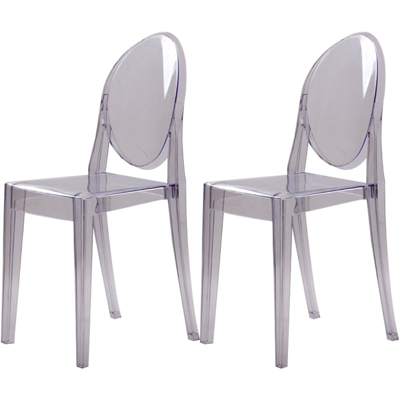 Plastic Chairs Modern Kitchen Side Chair of 13'' Wide Open Back Dining Side Chair Clear 2 Piece Set Clearhalo ' kitchen&dining_furn' 'Dining Chairs' 'Dining Tables & Seating' 'dining_chair' 'furn' 'furn_dining_chair' 'Furniture' 'furniture_dining_chair' 'Kitchen & Dining Furniture' 'kitchen' 3574190