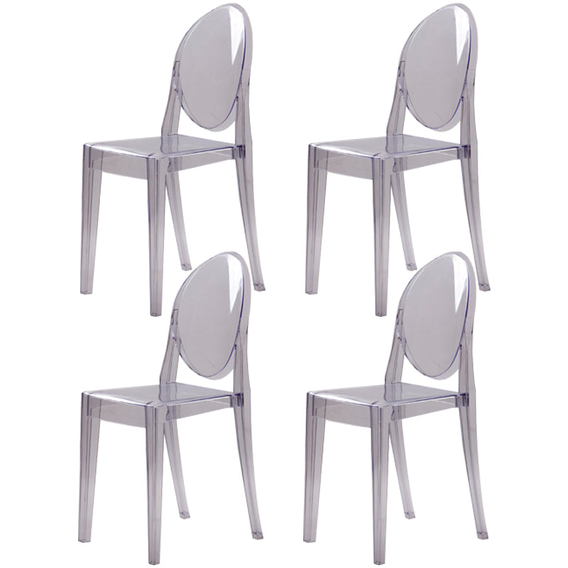 Plastic Chairs Modern Kitchen Side Chair of 13'' Wide Open Back Dining Side Chair Clear 4 Piece Set Clearhalo ' kitchen&dining_furn' 'Dining Chairs' 'Dining Tables & Seating' 'dining_chair' 'furn' 'furn_dining_chair' 'Furniture' 'furniture_dining_chair' 'Kitchen & Dining Furniture' 'kitchen' 3574191