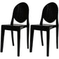 Plastic Chairs Modern Kitchen Side Chair of 13'' Wide Open Back Dining Side Chair Black 2 Piece Set Clearhalo ' kitchen&dining_furn' 'Dining Chairs' 'Dining Tables & Seating' 'dining_chair' 'furn' 'furn_dining_chair' 'Furniture' 'furniture_dining_chair' 'Kitchen & Dining Furniture' 'kitchen' 3574202